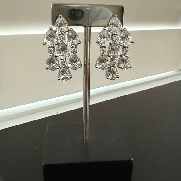 CZ by Kenneth Jay Lane NEW Cascading Pear CZ Drops $149Mfg - Picture 3 of 6